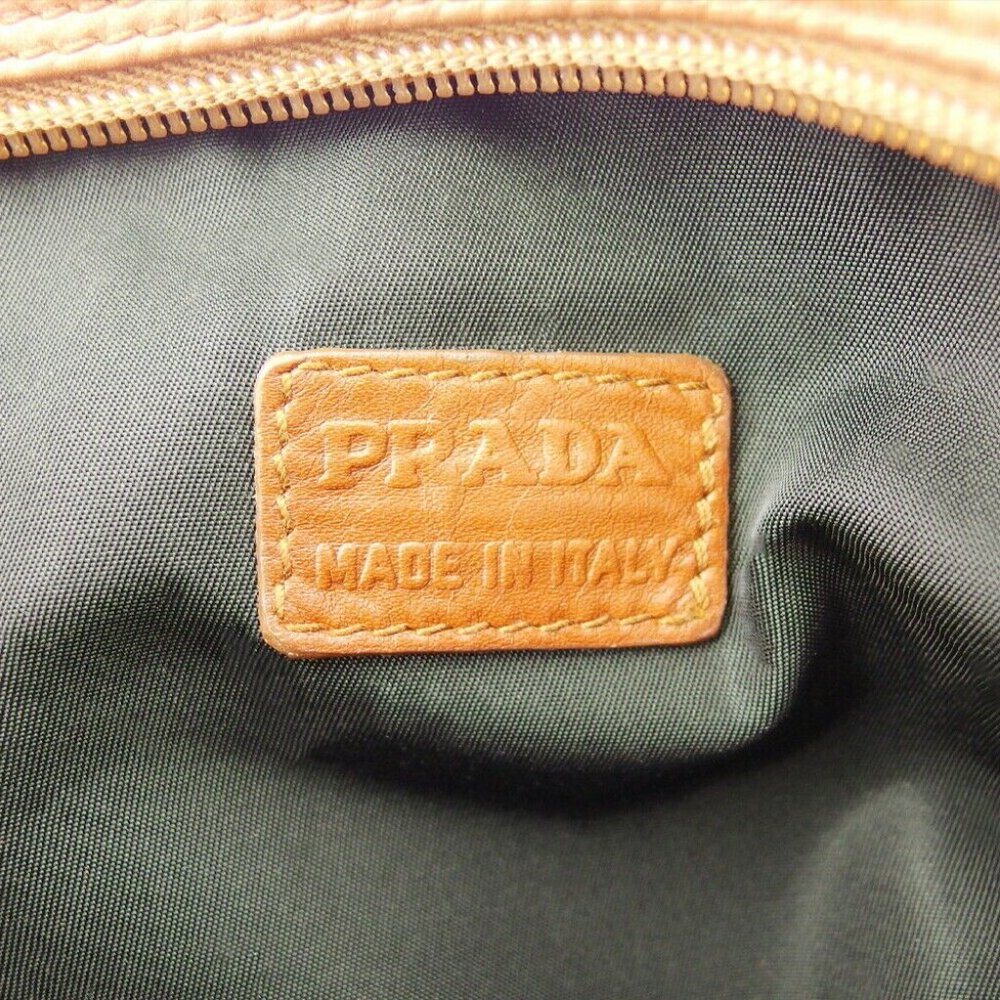 PRADA Clutch Bag Triangle Logo Leather Authentic - Picture 7 of 10